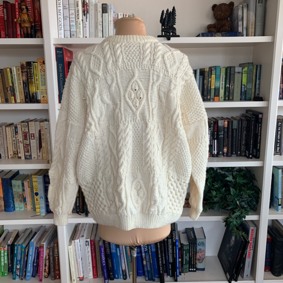 Handmade Other - Handmade Vintage Drop Shoulder Chunky Cable Knit Sweater